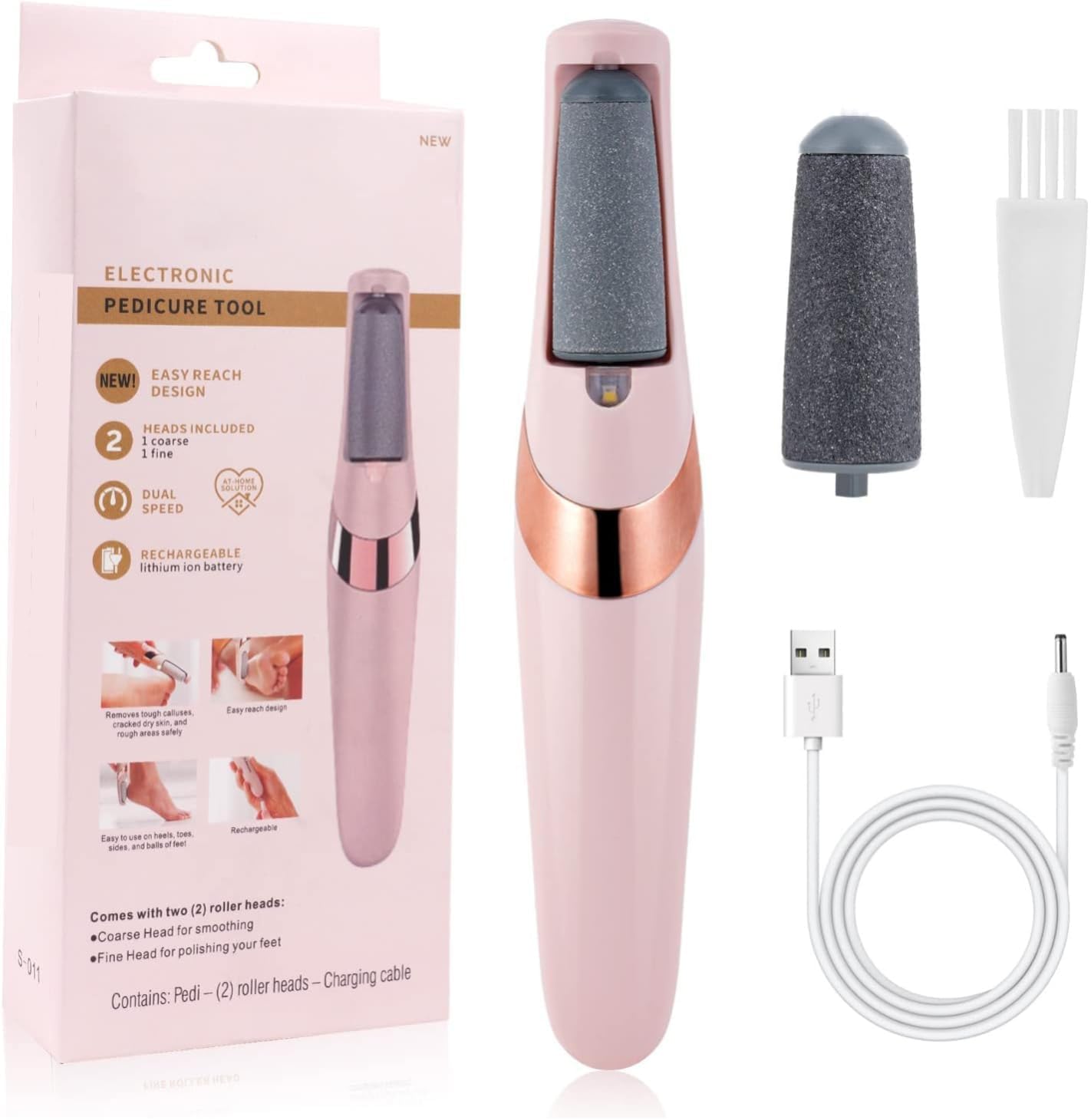 Professional Callus Filer and Foot Scrubber Kit for Silky Smooth Feet - Pedicure Machine with Dead Skin Remover, Includes Pedicure Tools for Women