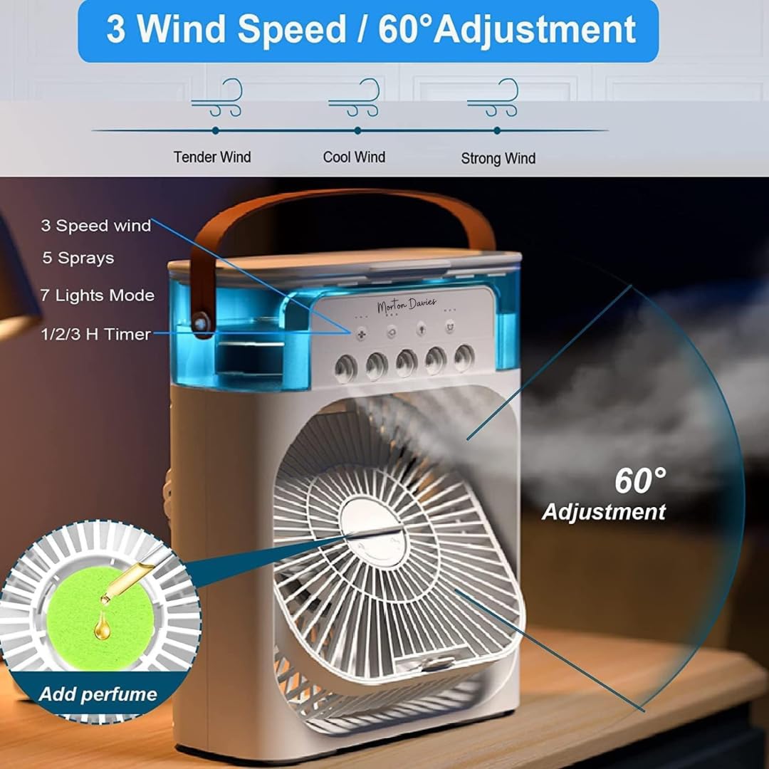 Multifunction Mist Air Cooler -USB Electric Portable Fan Air Conditioner Humidifier