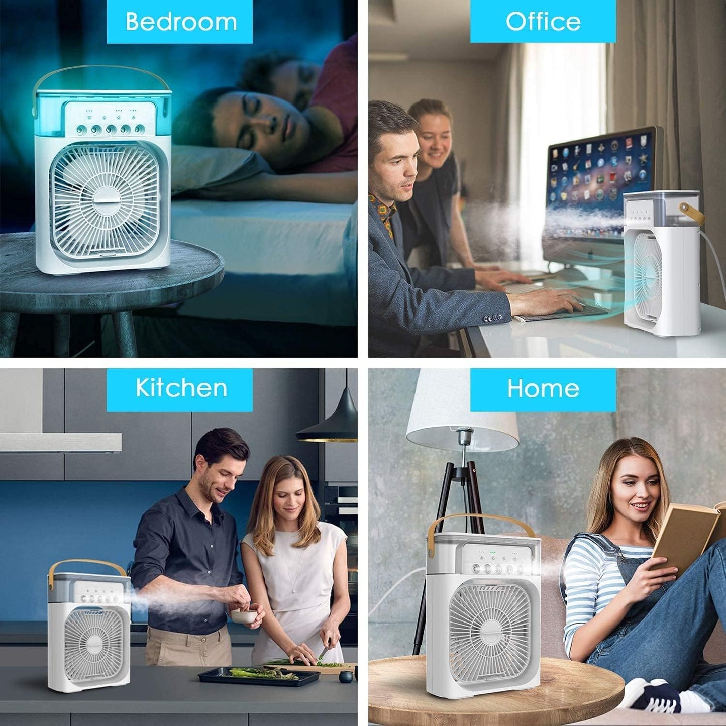 Multifunction Mist Air Cooler -USB Electric Portable Fan Air Conditioner Humidifier