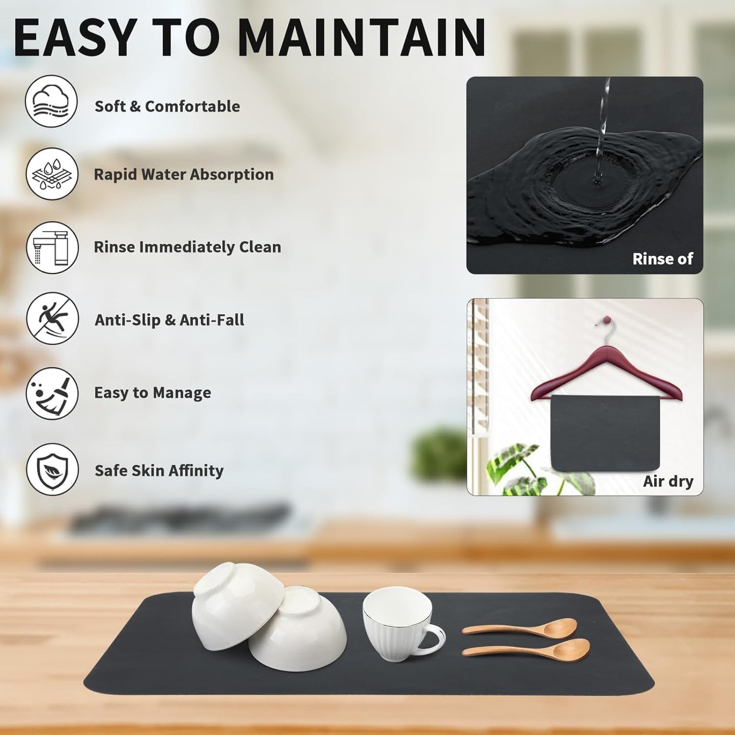 Kitchen Quick-Drying Mat- Lightweight & Washable