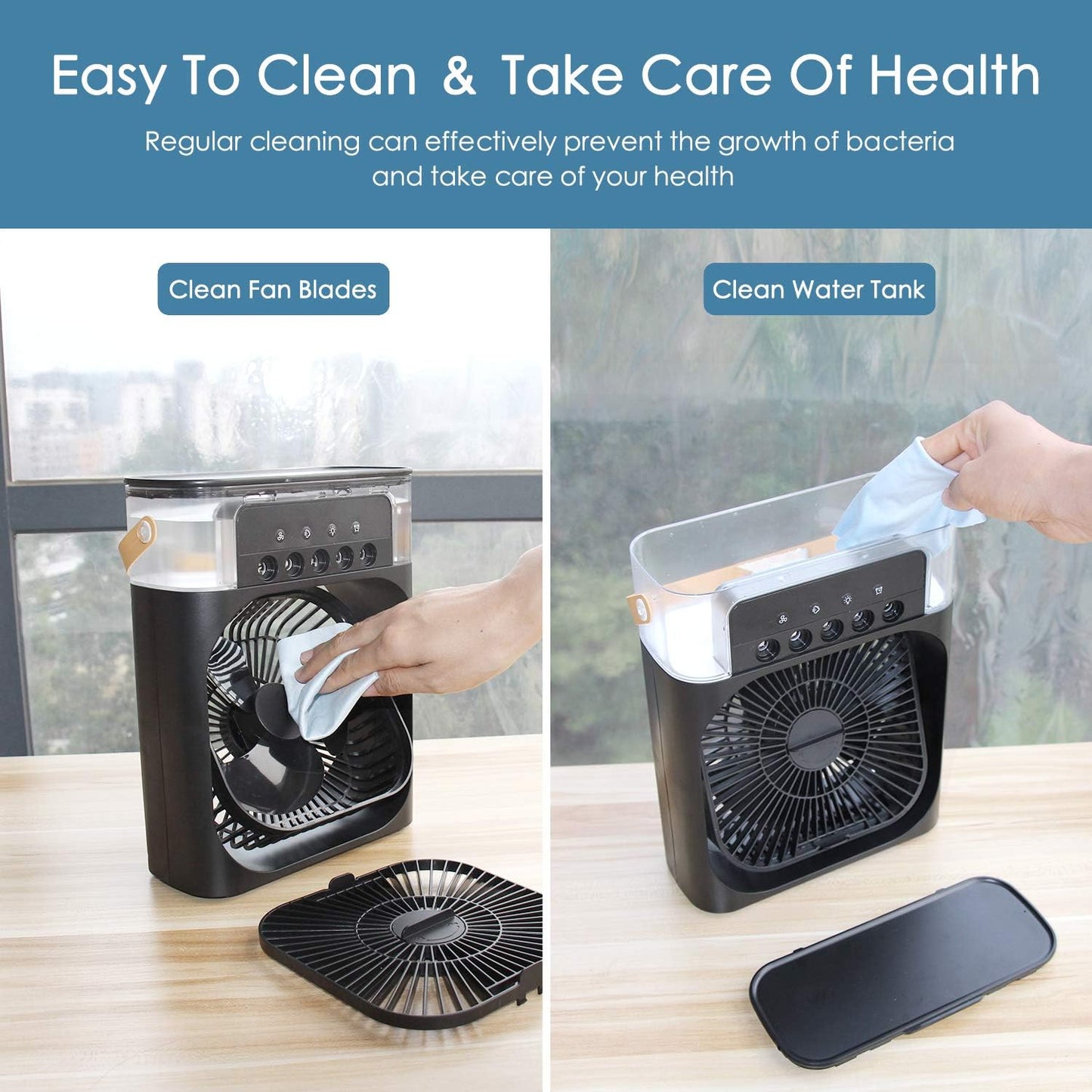 Multifunction Mist Air Cooler -USB Electric Portable Fan Air Conditioner Humidifier