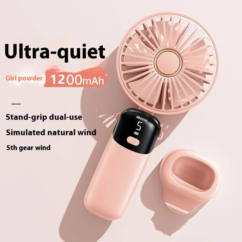 Portable Handheld, Battery Operated Fan with LED Display