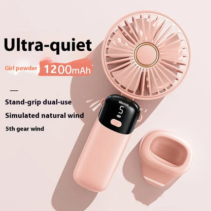 Portable Handheld, Battery Operated Fan with LED Display