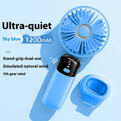 Portable Handheld, Battery Operated Fan with LED Display