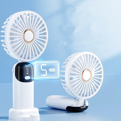 Portable Handheld, Battery Operated Fan with LED Display