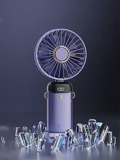 Portable Handheld, Battery Operated Fan with LED Display